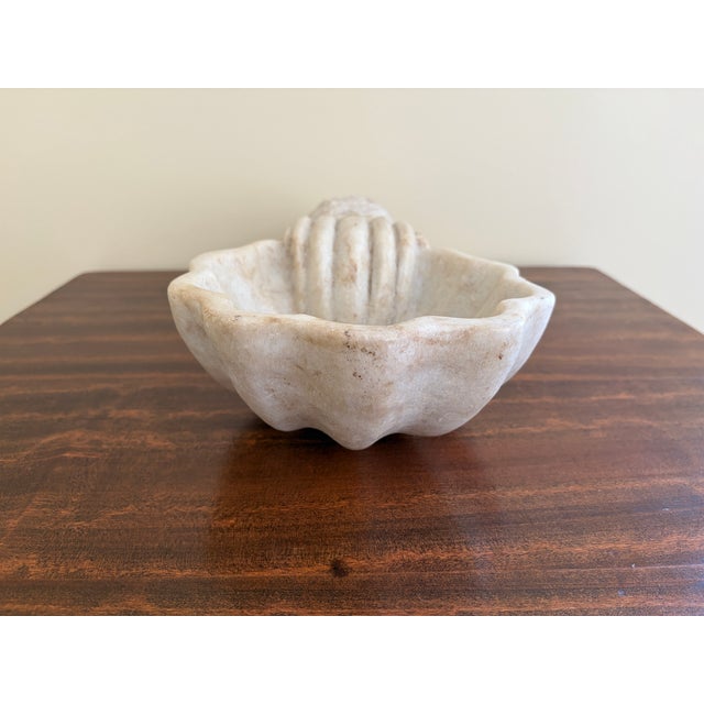 White 19th-Century Italian Carved Marble Shell Church Font For Sale - Image 8 of 11