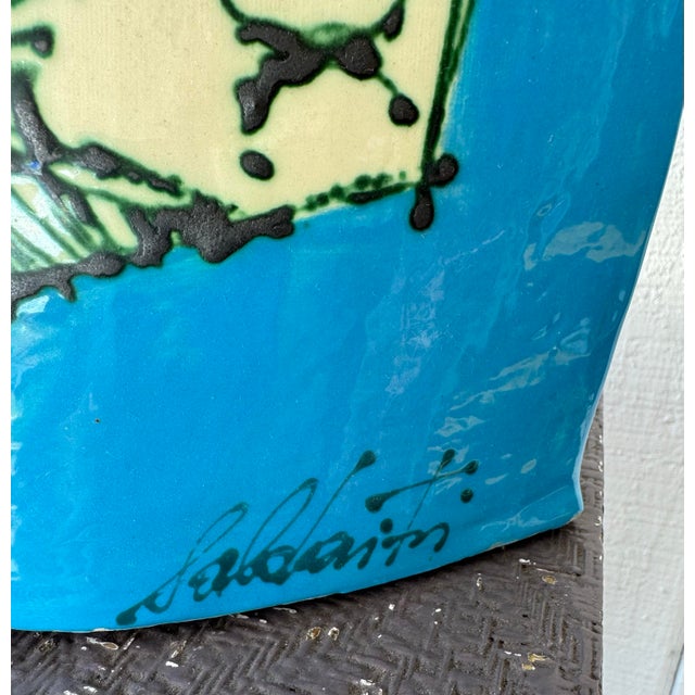Postmodern Signed Post Modern Signed Large Facevase Face Vase For Sale - Image 3 of 6