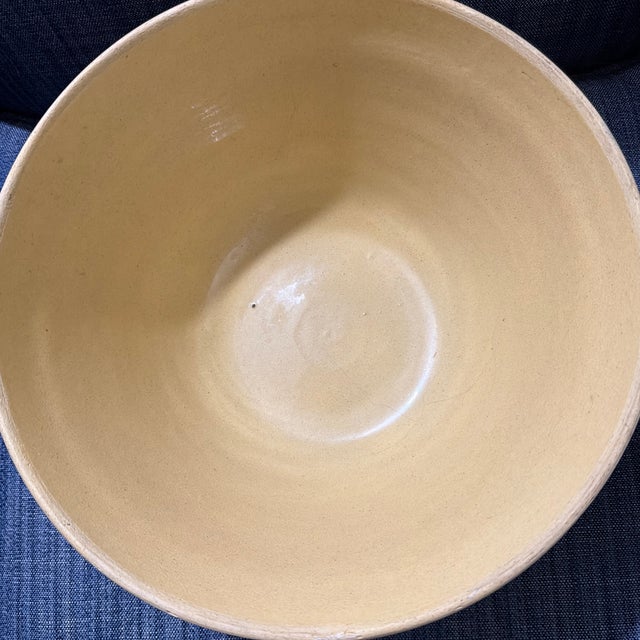 Ceramic Late 20th Century Large Yelloware Pottery Bowl For Sale - Image 7 of 9