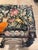 Metal Antique Metal Vanity Stool With Tattered Chinoiserie Needlework Seat For Sale - Image 7 of 10