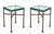 Glass-Topped Metal Side Tables, Pair For Sale - Image 4 of 4