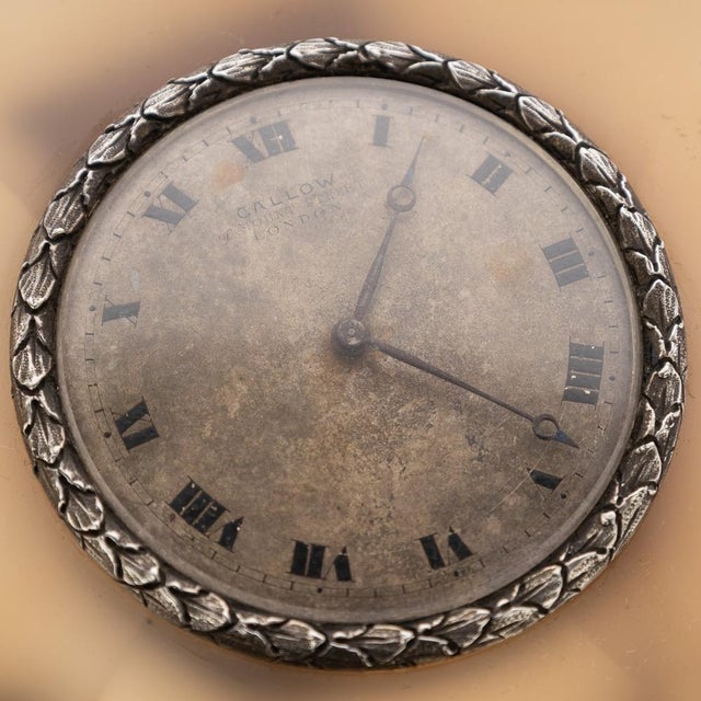 20th Century Silver & Agate Clock from Callow of Mount Street, London, 1910 For Sale - Image 11 of 18