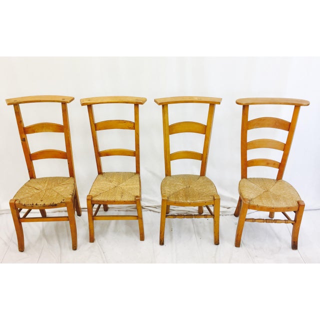 Antique Wooden Shaker Style School Chairs Set of 4 Chairish