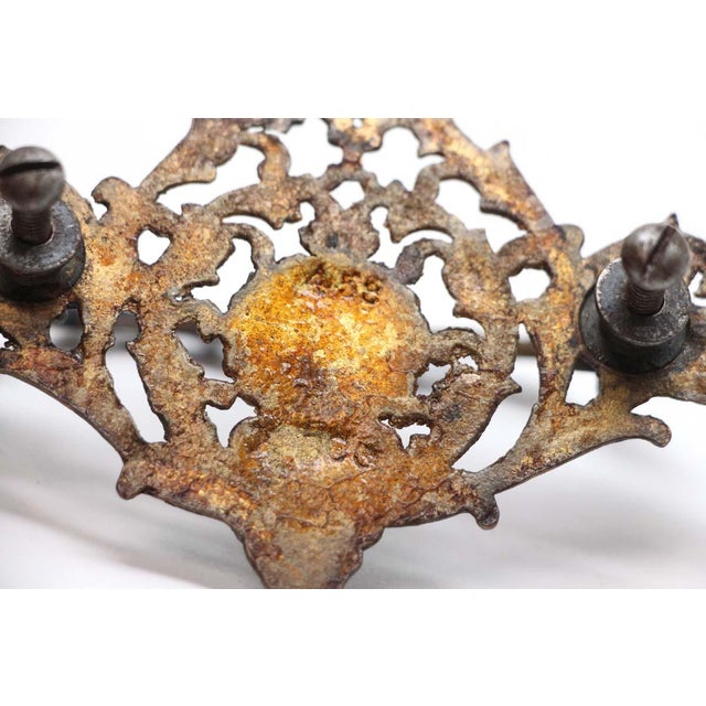 Pair of Vintage 5.5 In. Victorian Shell Bronze Drawer Bail Pulls For Sale - Image 6 of 7