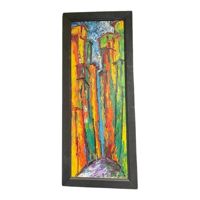 Mid-Century Florentine Oil Painting on Board – Italian Vintage Art For Sale