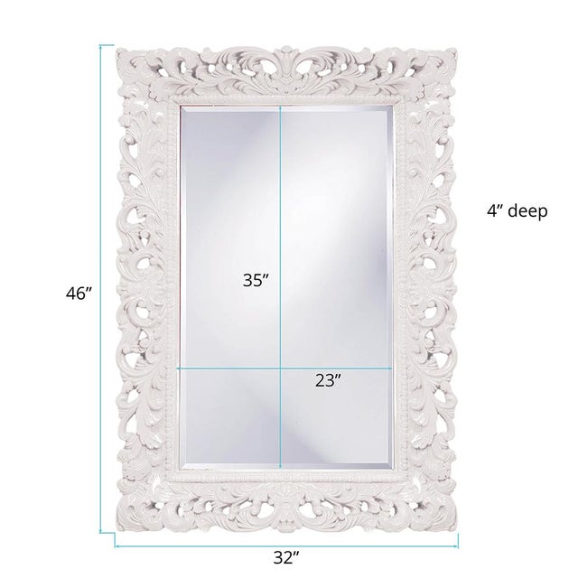 Barcelona Mirror - Glossy White For Sale In Chicago - Image 6 of 7