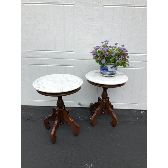 20th Century Italian MarbleTop Accent Side Tables a Pair Chairish