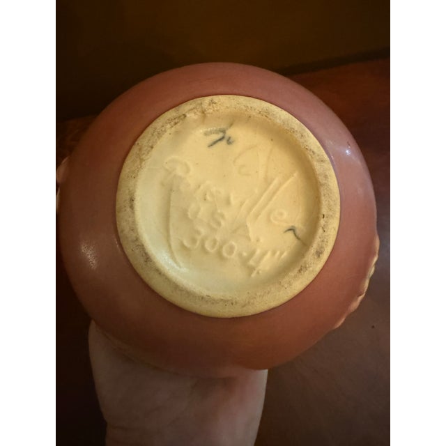 Roseville Art Pottery Apple Blossom Small Jardiniere Vase #300-4 Usa ca.1948 For Sale - Image 6 of 8