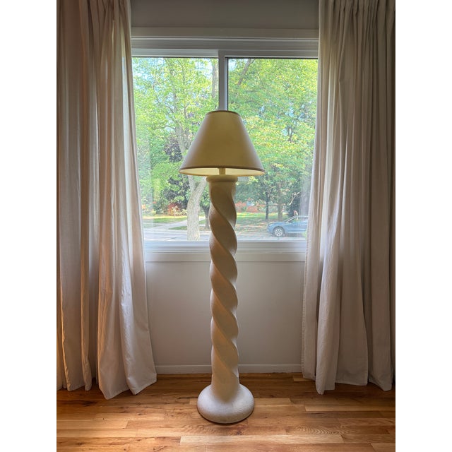 1980s 1980s Spiral Plaster Floor Lamp in the Style of Michael Taylor For Sale - Image 5 of 11