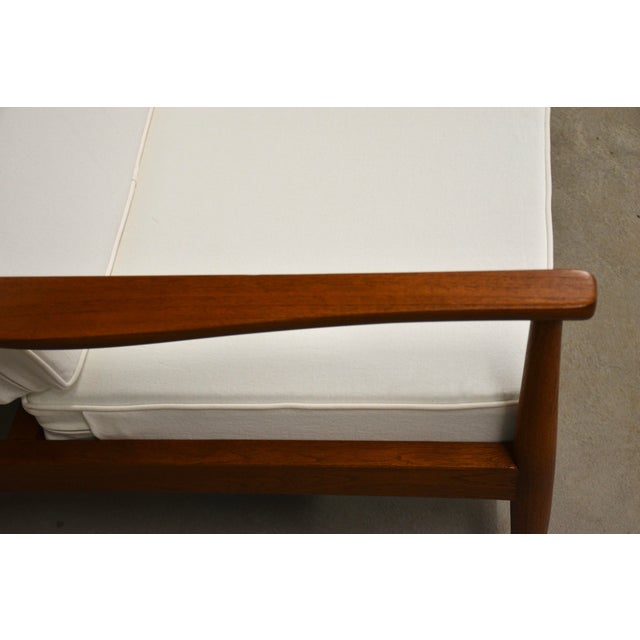Brown 1950s Danish Modern Teak Loveseat Sofa For Sale - Image 8 of 8