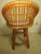 1970s Vintage Bamboo Rattan Counter Swivel Stool, Beige Cushion Tropical Style - Set of 2 For Sale - Image 4 of 12