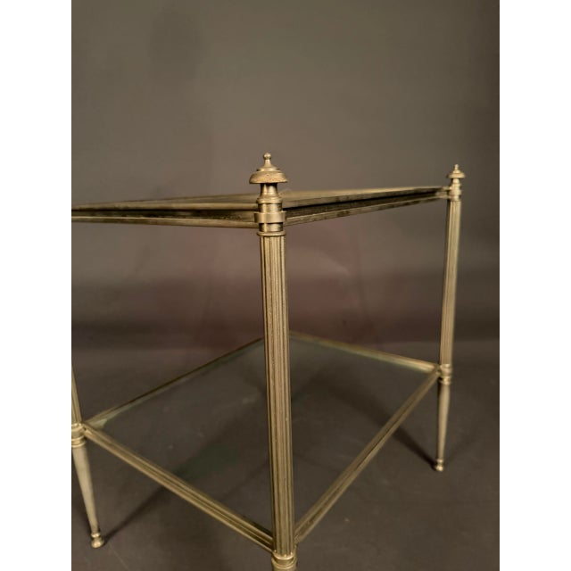 Metal French Small Side Table, Nickel-Plated Bronze, Circa 1950 For Sale - Image 7 of 15