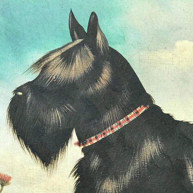 Black Scottish Terrier Painting in Landscape, by Paul Stagg Chairish