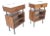 Pair of Oiled Walnut 1 Drawer 3 Tier Side End Tables Stands Composite Top Mint! For Sale