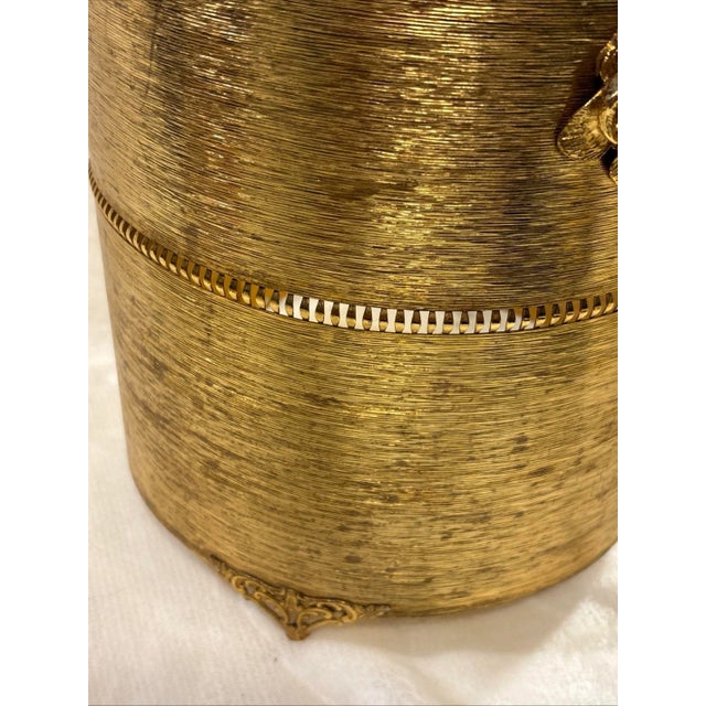 1960s Vintage Style Built Hollywood Regency Boudoir Gold Floral Poobelle For Sale - Image 5 of 8