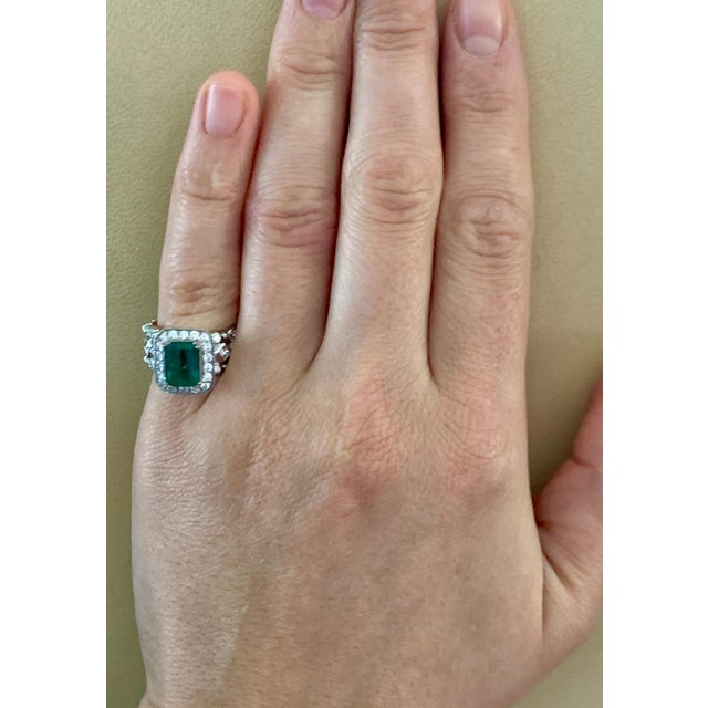 2.0 Carat Emerald Cut Colombian Emerald and Diamond Designer Doris Panos's Ring For Sale - Image 13 of 18