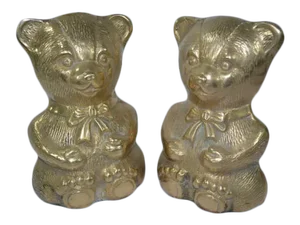 Brass Teddy Bear Bookends