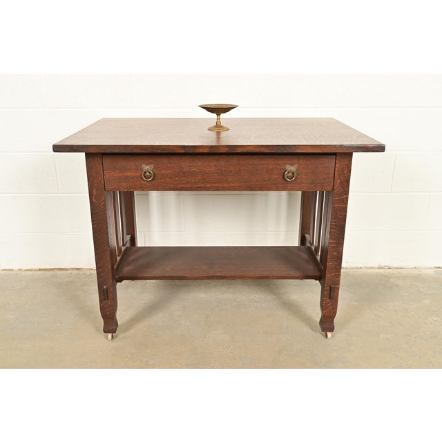 Tiffany Studios New York Bronze Doré Pedestal Bowl or Compote Dish With Decorative Border For Sale - Image 10 of 11