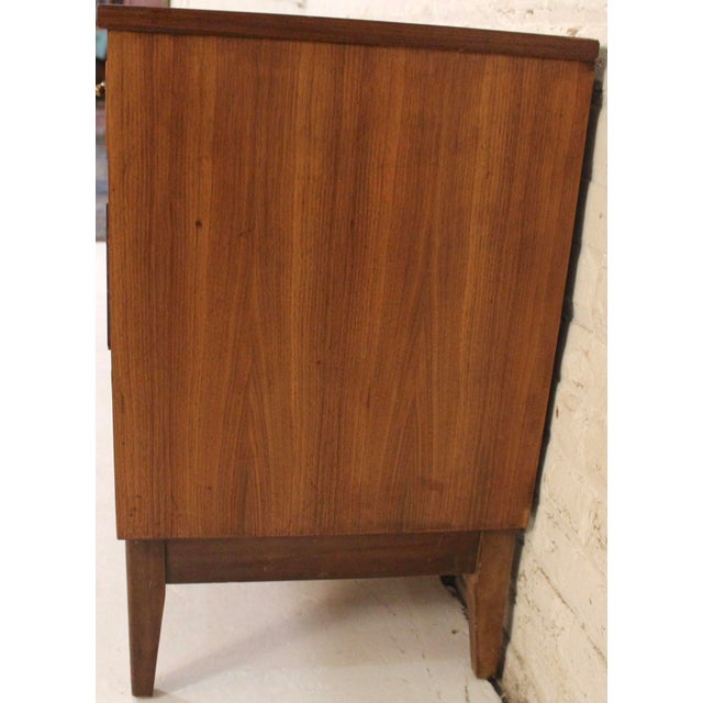 Vintage Nine Drawer Walnut Dresser by Dixie Furniture Co. For Sale In New York - Image 6 of 16
