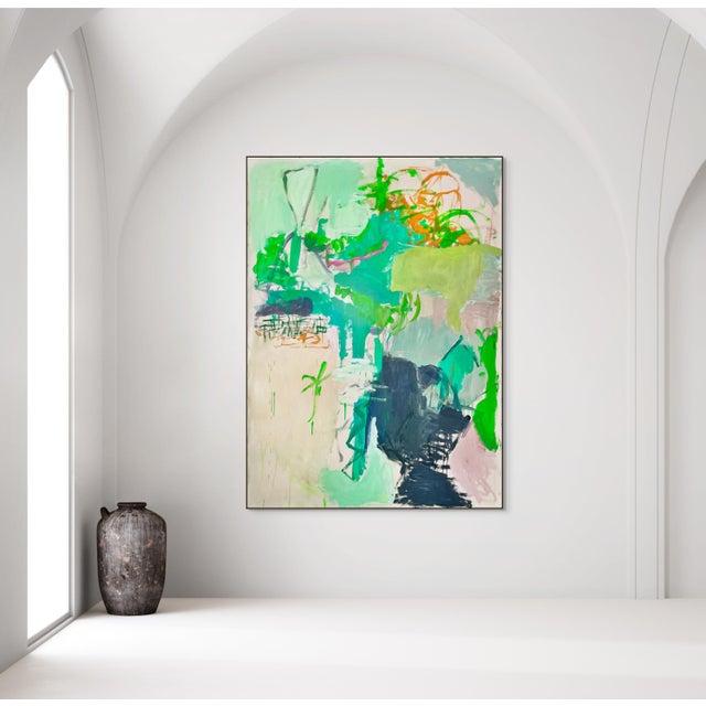 Abstract Contemporary Abstract Acrylic on Canvas "Lazy Oasis" by Macha Poynder For Sale - Image 3 of 4