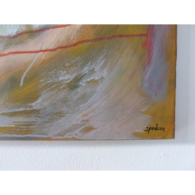 White "Lower Falls" Large Abstract Oil and Acrylic Painting by Scott Spencer For Sale - Image 8 of 8