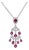 18K White Gold 1 1/10 Cttw Diamond and Pink Tourmaline Double-Strand Art Deco Inspired Chandelier 18" Pendant Necklace (F-G Color, VVS2-VS1 Clarity) For Sale