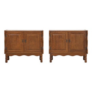 Pair of Danish Oak Cabinets Attributed to Henning Kjærnulf, Denmark, C. 1960s For Sale