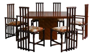Bamboo Dining Set, 1970s, Set of 7
