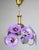 Vintage Floral Glass Chandelier Hand Painted Purple Ceiling Light One of a Kind Statement Lighting For Sale - Image 11 of 11