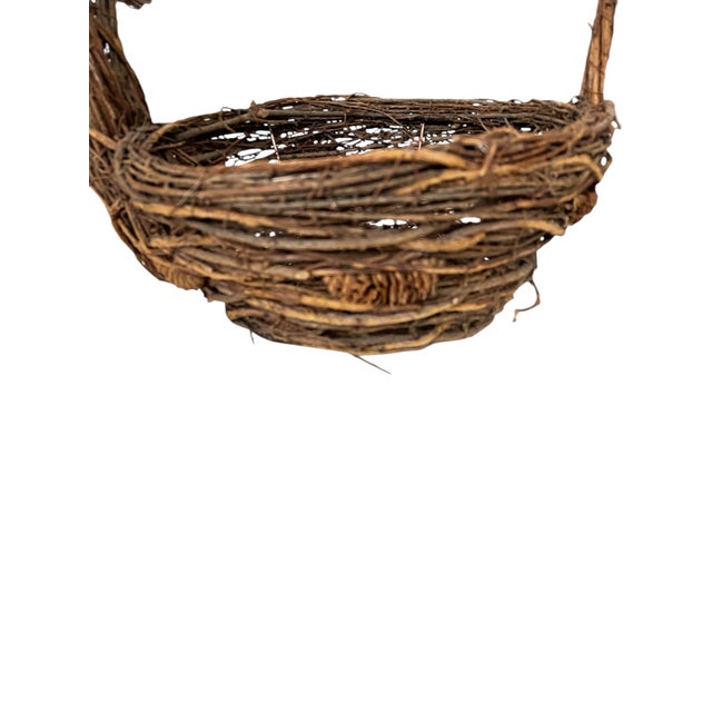 Farmhouse Vintage Natural Vine and Pinecones Stag Deer Basket For Sale - Image 3 of 8