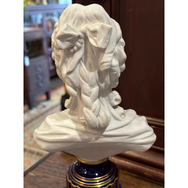 White Antique Bisque Porcelain Sevres Style Bust: Marie Antoinette For Sale - Image 8 of 12