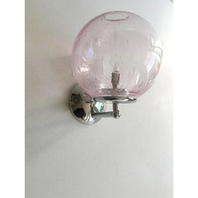 Sculptural Pink “Pulegoso” Murano Glass Wall Sconces —Lot of 4 For Sale - Image 4 of 7