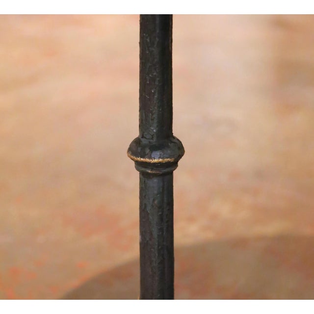 19th Century French Bistro Guéridon Table With Mosaic Top and Iron Base For Sale - Image 9 of 10