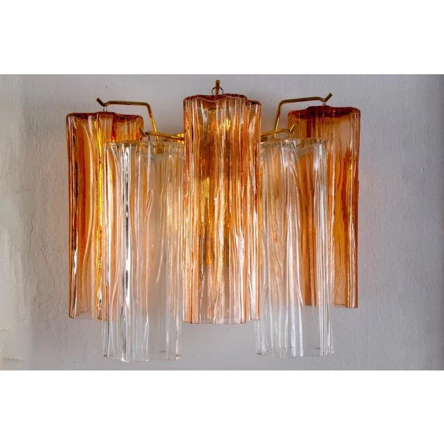 Murano Gold and Ice Glass Tronchi Chandeliers, 1970s, Set of 2 For Sale - Image 18 of 18