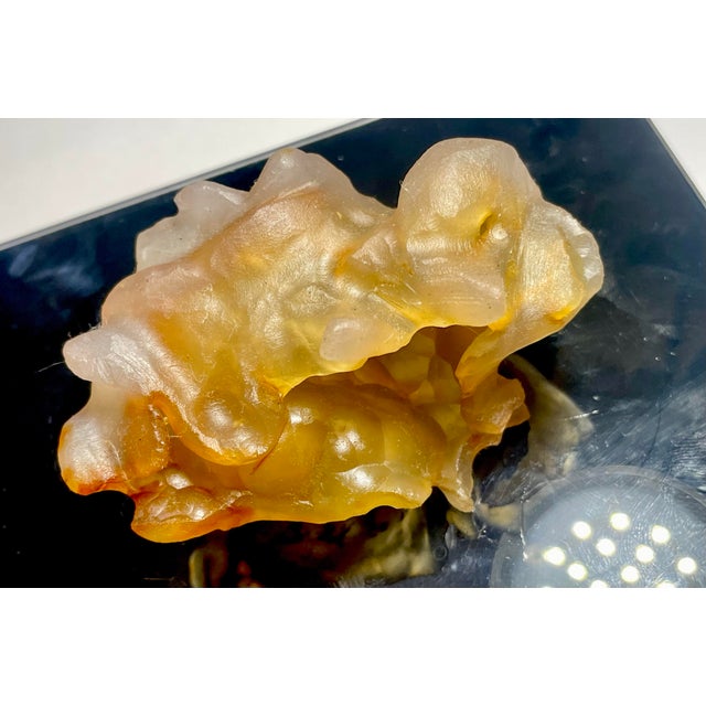 Gold Golden Carnelian Agate Brush Washer Hand Carved For Sale - Image 8 of 11