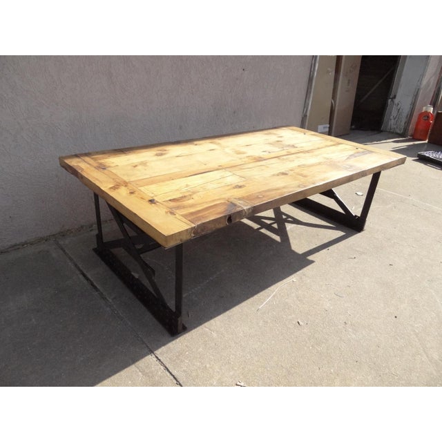 1990s urban industrial metal rivet truss surfboard coffee table B For Sale - Image 4 of 4