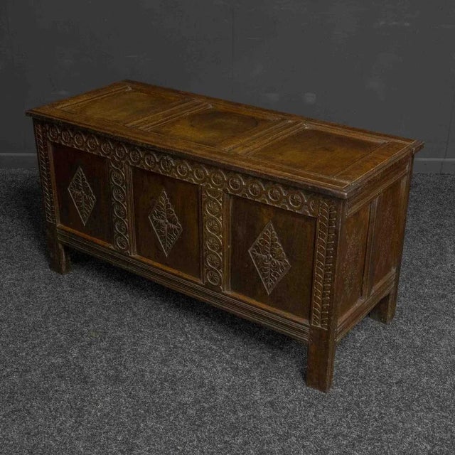 Late 17th Century Oak Chest For Sale - Image 9 of 11