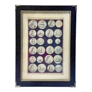Vintage William & Mary Medals Framed Engraving