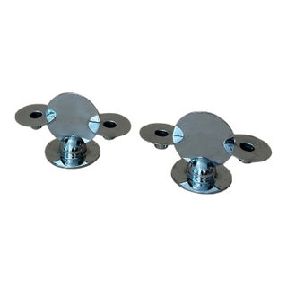 Art Deco Chrome Candle Holders by Chase - A Pair For Sale