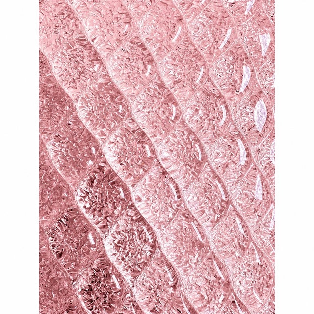 Set of 2 Pink “Graniglia” Rhombus Murano Glass Wall Sconces by SimoEng For Sale - Image 4 of 7