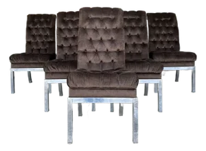 Set of Six Vintage Dia Style Dining Chairs Mid Century Modern Aluminum
