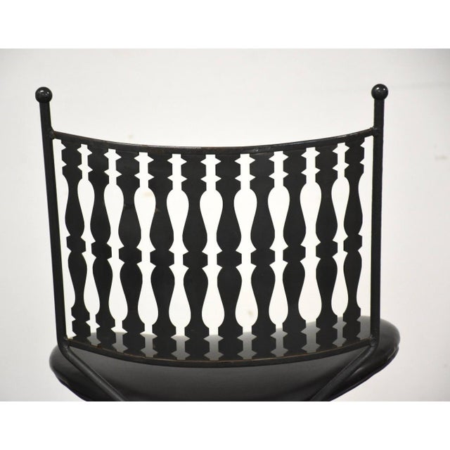 Black 1970s Arthur Umanoff Style Black Bar Stools - A Pair For Sale - Image 8 of 8