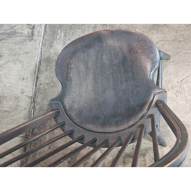 Pair of Late 20th Century David T Smith Bow Back Windsor Chairs Dark Green Finish Ohio Bench Made For Sale - Image 9 of 11