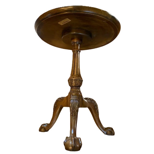 Henredon Vintage Mahogany George III Style Chippendale Round Side Table - Late 20th Century