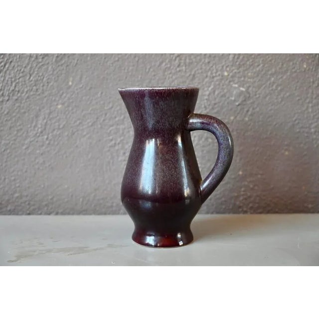 Vintage Water Jug in Aubergine Ceramic from Saint Clément, 1960s For Sale - Image 4 of 9
