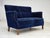 Mid-Century Modern Danish Two-Seater Sofa in Dark Blue Furniture Velour, 1960s For Sale - Image 3 of 15