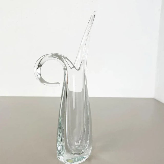 Flavio Poli Large Floral Crystal Glass Vase attributed to Flavio Poli for Art Vannes, France, 1970s For Sale - Image 4 of 18