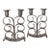 1930s Pair of French Pewter Scroll Candlesticks For Sale
