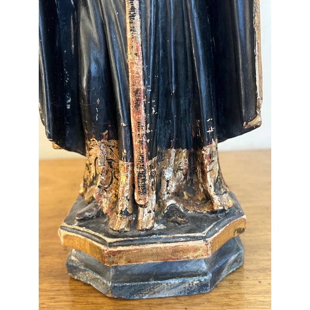 18th Century Saint Rita Carving With Gilt Detail For Sale - Image 14 of 18