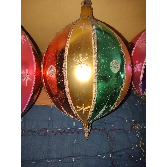 Silver Rich Colored Glass Tree Ornaments in Original Box For Sale - Image 8 of 17